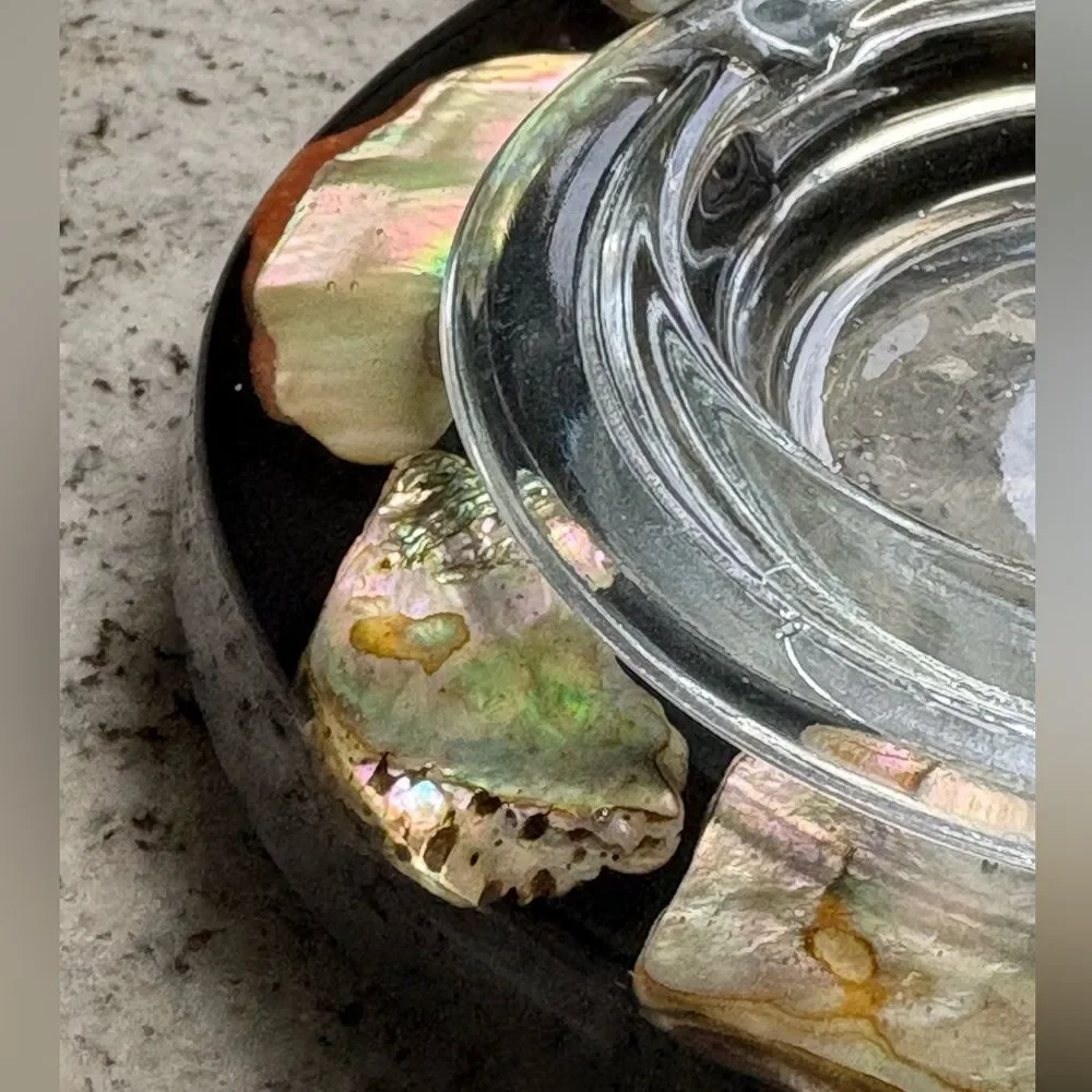Vintage Lucite/Acrylic Abalone Ashtray 1960s Mid-Century Modern